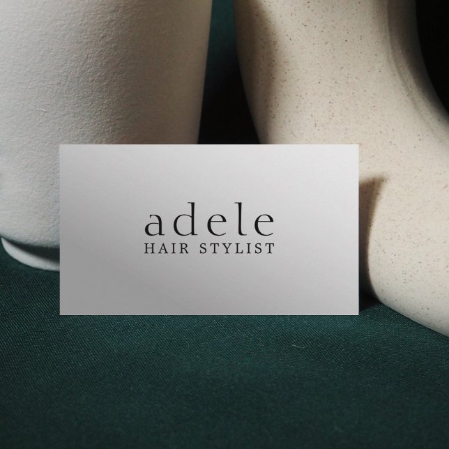 Minimal Elegant Faux Silver Hair Stylist Business Card (Creator Uploaded)