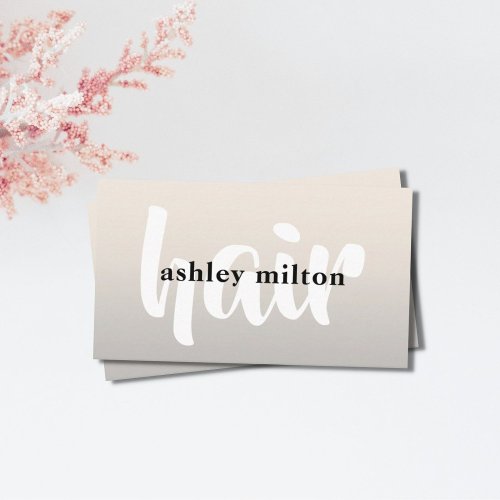 Minimal Elegant Faux Silver Hair Stylist Business Card