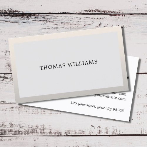 Minimal Elegant Faux Silver Light Grey Consultant Business Card