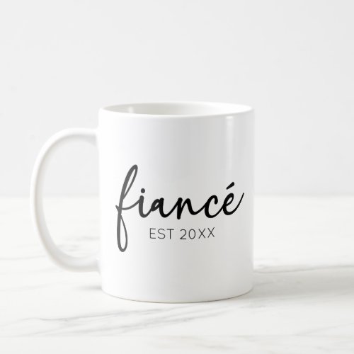 Minimal Elegant Fiance Custom Year Minimalist Coffee Mug