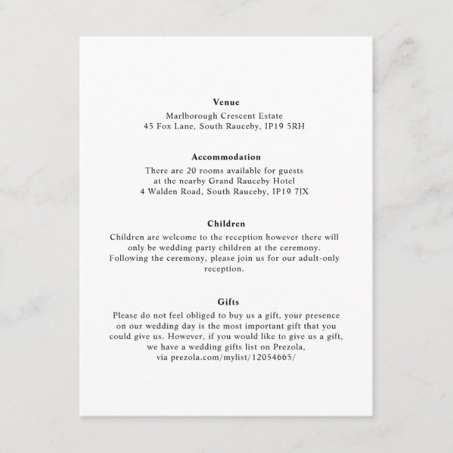 Minimal Elegant Floral Botanical Monograms Wreath  Enclosure Card (Front)