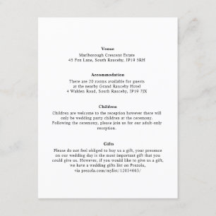 Minimal Elegant Floral Botanical Monograms Wreath  Enclosure Card