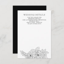 Minimal Elegant Floral Sketch Wedding Enclosure Card