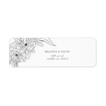 Minimal Elegant Floral Sketch Wedding Label