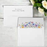 Minimal elegant floral Wildflower wedding Envelope<br><div class="desc">Modern Wildflower Wedding envelope | Elegant Design with Watercolor Floral wildflowers.</div>