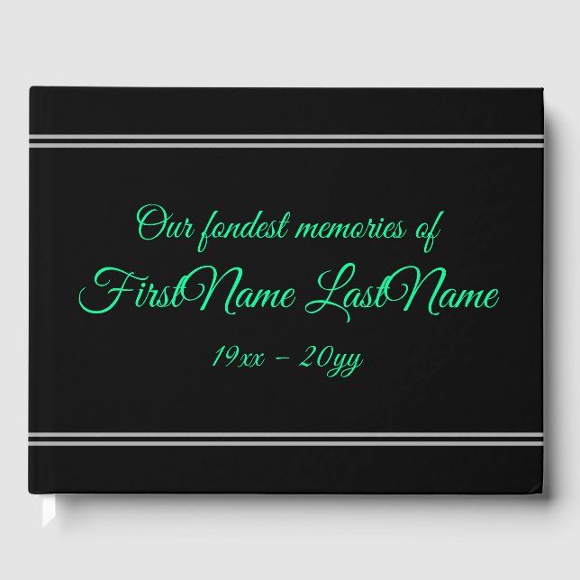 Minimal, Elegant Funeral/Memorial Guestbook (Front)