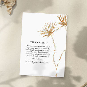 Minimal Elegant Funeral Sympathy Thank You Card
