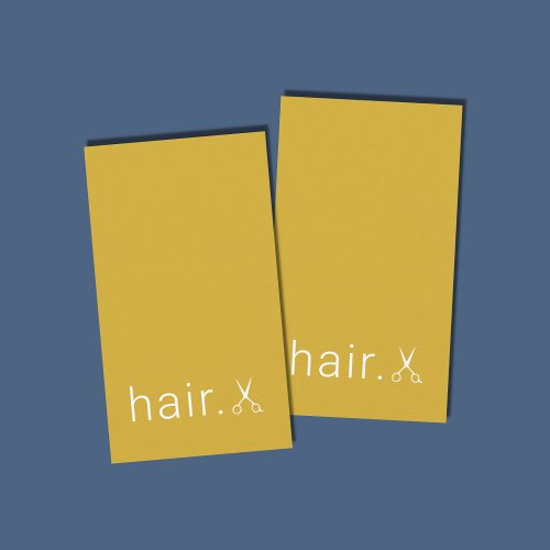 Minimal Elegant Gold White Scissors Hairstylist Business Card