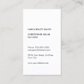 Minimal Elegant Grey Pale Pink Scissor HairStylist Business Card (Back)