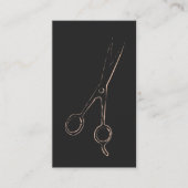 Minimal Elegant Grey Pale Pink Scissor HairStylist Business Card (Front)