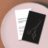 Minimal Elegant Grey Pale Pink Scissor HairStylist Business Card