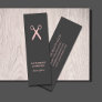 Minimal Elegant Grey Pale Pink Scissor HairStylist Mini Business Card