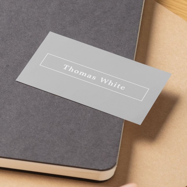 Minimal Elegant Grey White Consultant  Business Card (Creator Uploaded)