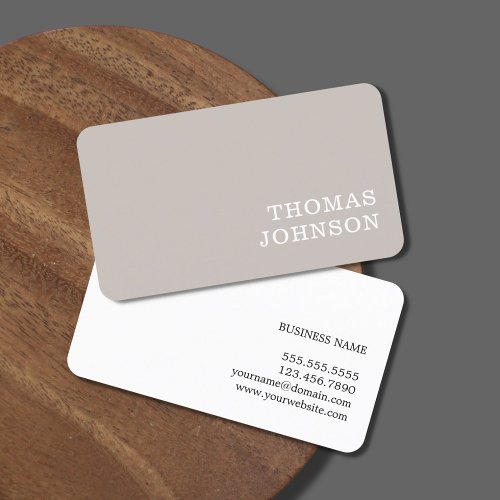 Minimal Elegant Grey White Consultant Business Card