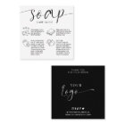 Minimal Elegant Handmade Soap Bar Care Cards