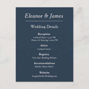 Minimal Elegant Harbor Blue Details Card