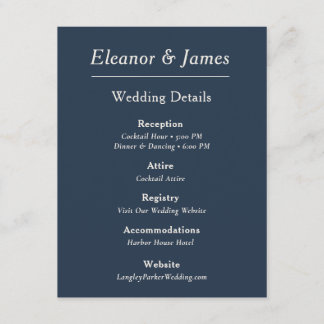 Minimal Elegant Harbor Blue Details Card