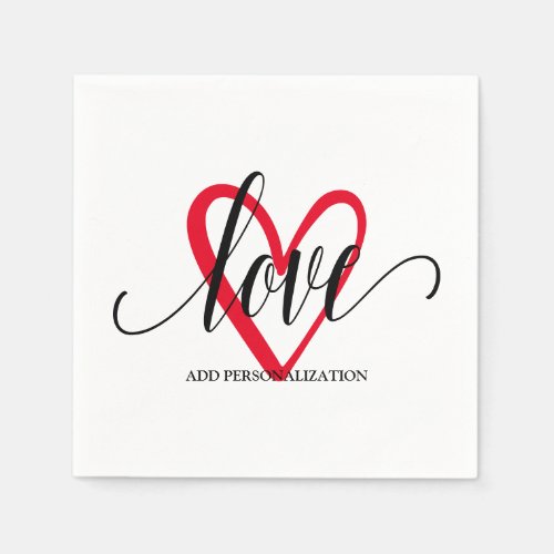 Minimal Elegant Heart Napkins