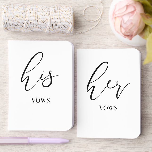 Minimal Elegant His/Hers Modern Wedding Vow Books  (Wedding)