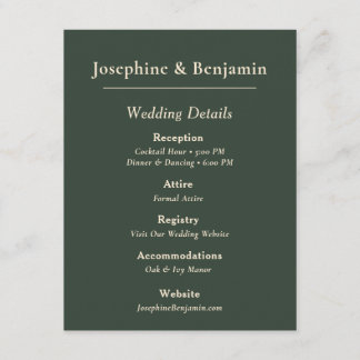 Minimal Elegant Hunter Green Details Card
