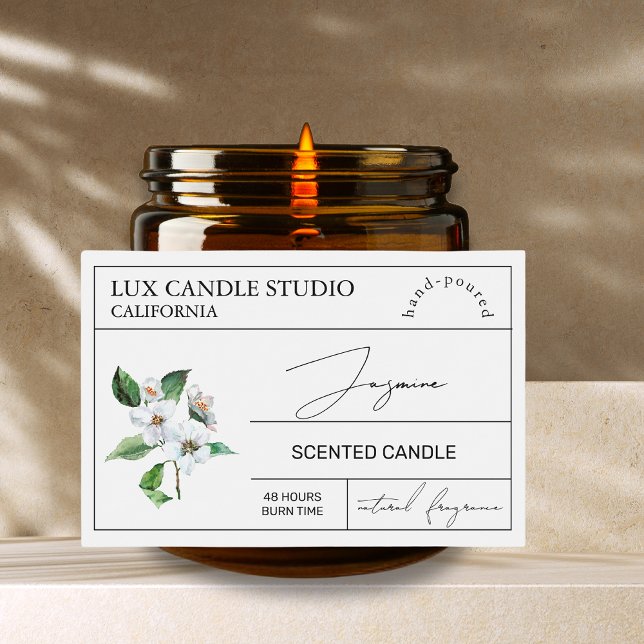 Minimal Elegant Jasmine Candle Jar Label (Creator Uploaded)