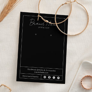 Minimal Elegant Jewelry Earring Display Card Black