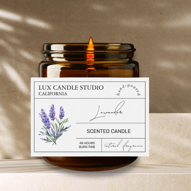 Minimal Elegant Lavender Candle Jar Label (Creator Uploaded)