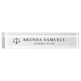 Minimal Elegant Lawyer Attorney Desk Name Plate