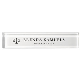 Minimal Elegant Lawyer Attorney Desk Name Plate