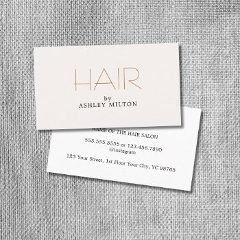Minimal Elegant Light Pastel Hairstylist Business Card by pro_business_card at Zazzle