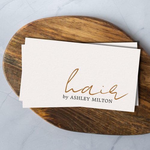 Minimal Elegant Light Pastel Hairstylist  Business Card