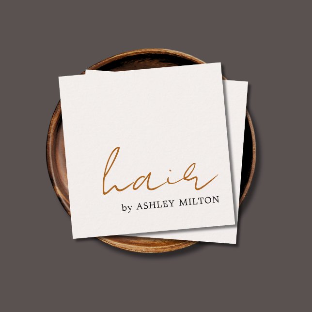 Minimal Elegant Light Pastel Hairstylist  Square Business Card (Creator Uploaded)