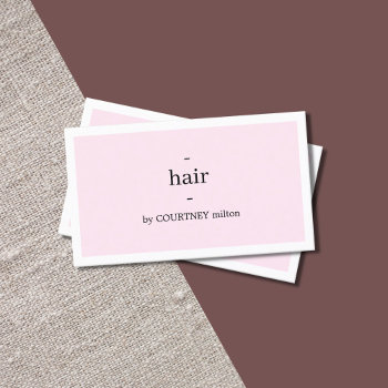 Minimal Elegant Light Rose White Hairstylist  Business Card by pro_business_card at Zazzle