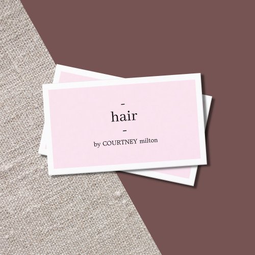 Minimal Elegant Light Rose White Hairstylist  Business Card