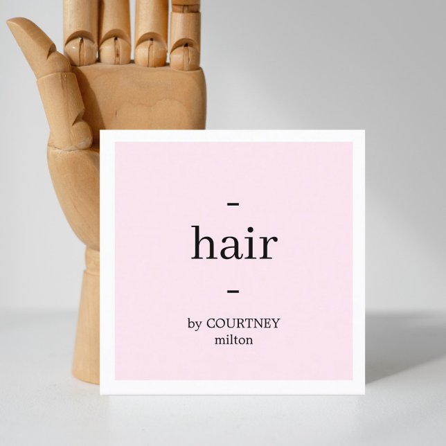 Minimal Elegant Light Rose White Hairstylist Square Business Card (Creator Uploaded)