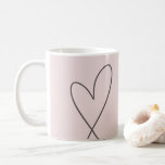 Minimal Elegant Line Art Heart Wedding Blush Pink Coffee Mug<br><div class="desc">Minimal Line Art - Love Heart – an elegant and simple design,  perfec for wedding,  valentines day or any special occasion - blush pink.</div>