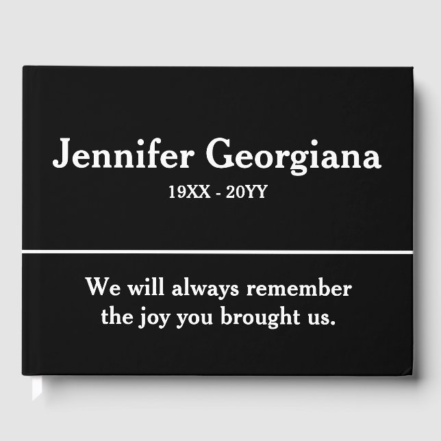 Minimal & Elegant Memories Guestbook (Front)