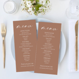 Minimal Elegant Mocha Mousse Wedding Food Menu