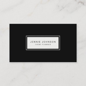Minimal Elegant Modern Black Business Card by CoutureBusiness at Zazzle