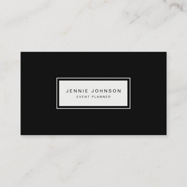 Minimal Elegant Modern Black Business Card (Front)