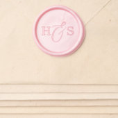 Minimal Elegant Modern Couple's Wedding Monogram Wax Seal Sticker (Front)