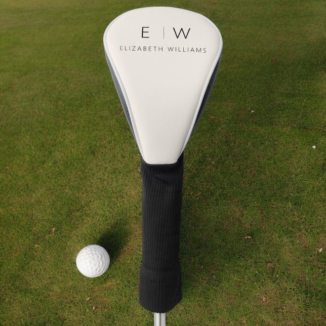 Minimal Elegant Modern Minimalist Monogram Name  Golf Head Cover (Creator Uploaded)