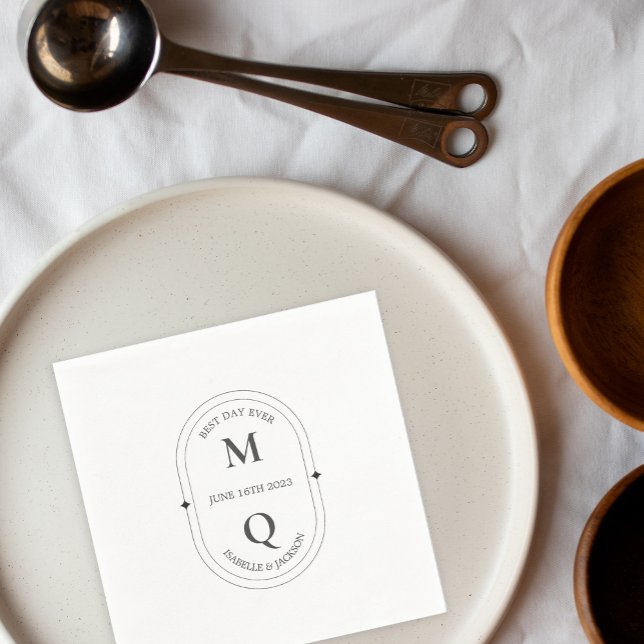 Minimal Elegant Monogram Wedding Napkins (Creator Uploaded)