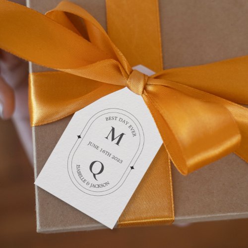 Minimal Elegant Monogram Wedding Napkins Gift Tags