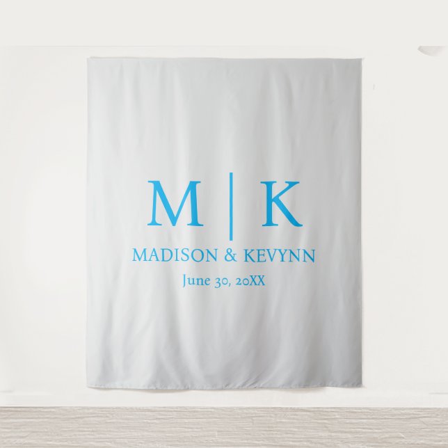 Minimal & Elegant  Monogram Wedding Tapestry (Front)