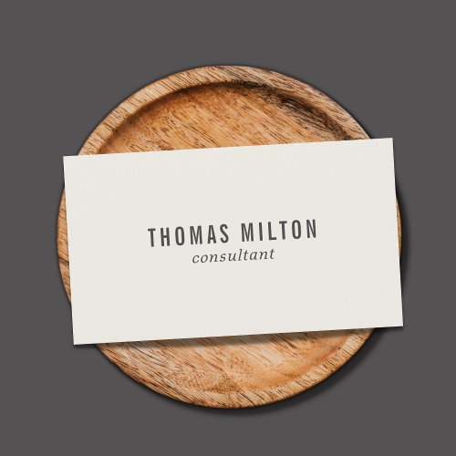 Minimal Elegant Off_White Consultant Networking Business Card
