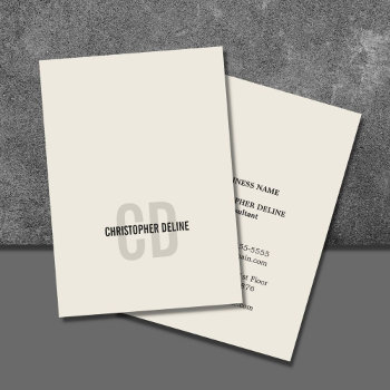 Minimal Elegant Old White Monogram Consultant Business Card by pro_business_card at Zazzle