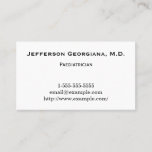 [ Thumbnail: Minimal & Elegant Paediatrician Business Card ]