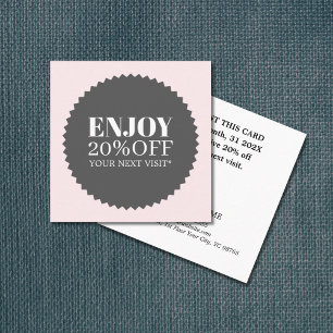 Minimal Elegant Pale Rose Salon Shop Discount Card