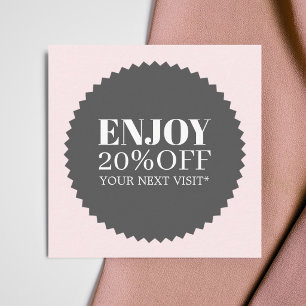 Minimal Elegant Pale Rose Salon Shop Discount Card
